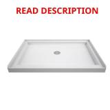 SlimLine 48x34 Shower Base Center Drain White