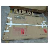 Metal Wall Mirror 60" x 36" Brushed Nickel