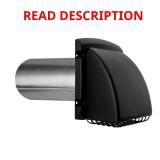 Everbilt 4 in. Wide Mouth Black Vent Hood