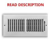 10 in. x 4 in. 2-Way Steel Register, White