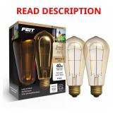LED Light Bulb 40W ST19 Amber Glass 2-Pack
