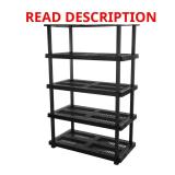 5-Tier Plastic Garage Shelving Unit, Black