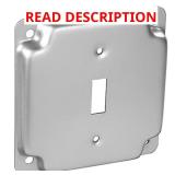 4 in. W Steel 2-Gang Square Cover for 1 Toggle