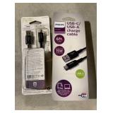 Lot Of 2 Phillips Usb-c/usb-a Charge Cable