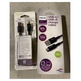 Lot Of 2 Phillips Usb-c/usb-a Charge Cable