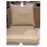 Tan Seat Cushion Set W/back Pillow