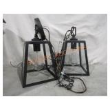 Pair Hanging Lights 1 Damaged