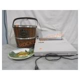 West German Plate,wooden Bucket, Typewriter
