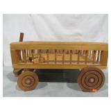 Wooden Wagon 12 1/2"x 18" Handle Needs Repair