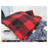 Lot Of Blankets-woolrich,johnstons Basket 19 1/2"