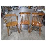 3 Chairs 1 Pair & 1 Captain Chair Approx 17"x 32"h