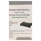 Detachable Table-Top Grill/Griddle with Clamshell