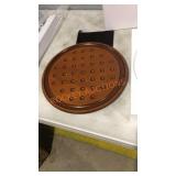 Arolly Wooden Handmade Solitaire Game with Marbles