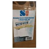 55" Electric Height Adjustable L-Shaped Oak Desk