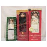 Lot Of 3 Porcelain Dolls Tallest 16 1/2"