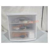 3 Drawer Plastic Organizer 11"x 14"x 10 1/4"Full