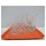 Lead Crystal 10" Vase & 4 Bowls