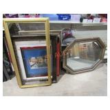 8 Large Picture Frames & Mirror