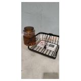 Ashley Napkin Holder and Glass Jar