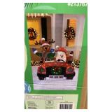 Lighted Santa & Reindeer Car