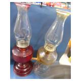 pair of vintage kerosene lamps