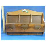 vintage wall organizer with key hooks