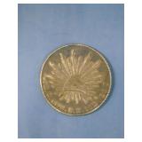 Mexican 8 reales silver Cap and Rays  1876