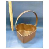 solid brass heart shaped basket pail