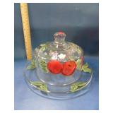vintage hand painted cheese cloche or cake dome