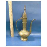 hand etched India brass pitcher