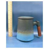 ceramic tea mug  wood handle integrated infuser