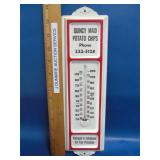 vintage advertising thermometer Quincy Maid Chips