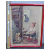 1945 framed lithograph Little Miss Muffit