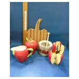 red apple theme kitchenware lot