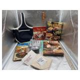 PICNIC OR WINE BOTTLE CADDY, COOKBOOKS, PASTRY