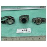 WATCHES, MISSING GLASS ON ONE