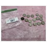 15-OLD BUFFALO NICKELS