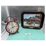 COKE TRAY & CLOCK