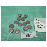 13) OLD JEFFERSONS NICKLES, 1940'S