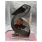 PELICAN SHAPE FAN ALL METAL-NEW, CHIP OUT OF