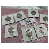 7)JEFFERSON NICKELS-(3-1940-P,1-1941-D,1-1941-P,