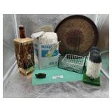 GLASSES BRUSHES, NEW STRAWS, BASKETS, BOTTLE
