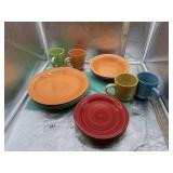 CITRUS GROVE HAND PAINTED DISHES: 4)PLATES, 4)