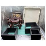 3)SHADOW BOXES, WOOD TRAY