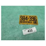 1953 NEBRASKA BIKE LICENSE PLATE