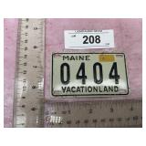 BICYCLE LICENSE PLATES  MAINE VACATIONLAND 1953