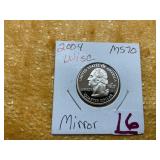 2004 S MS70 WISCONSIN MIRROR FINISH QUARTER