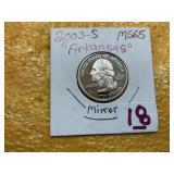 2003-S MS65 ARKANSAS MIRROR FINISH QUARTER