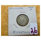 1944 S FILIPINAS 5-CENTAAVOS