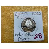 2003-S MS65 ALABAMA "HELEN KELLER" QUARTER-MIRROR